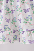 Purple Butterfly Applique Shorts Set - 3