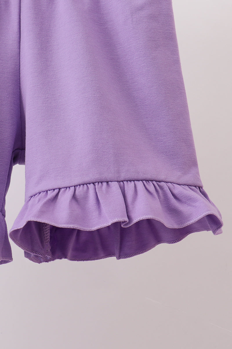 Purple Butterfly Applique Shorts Set - 4