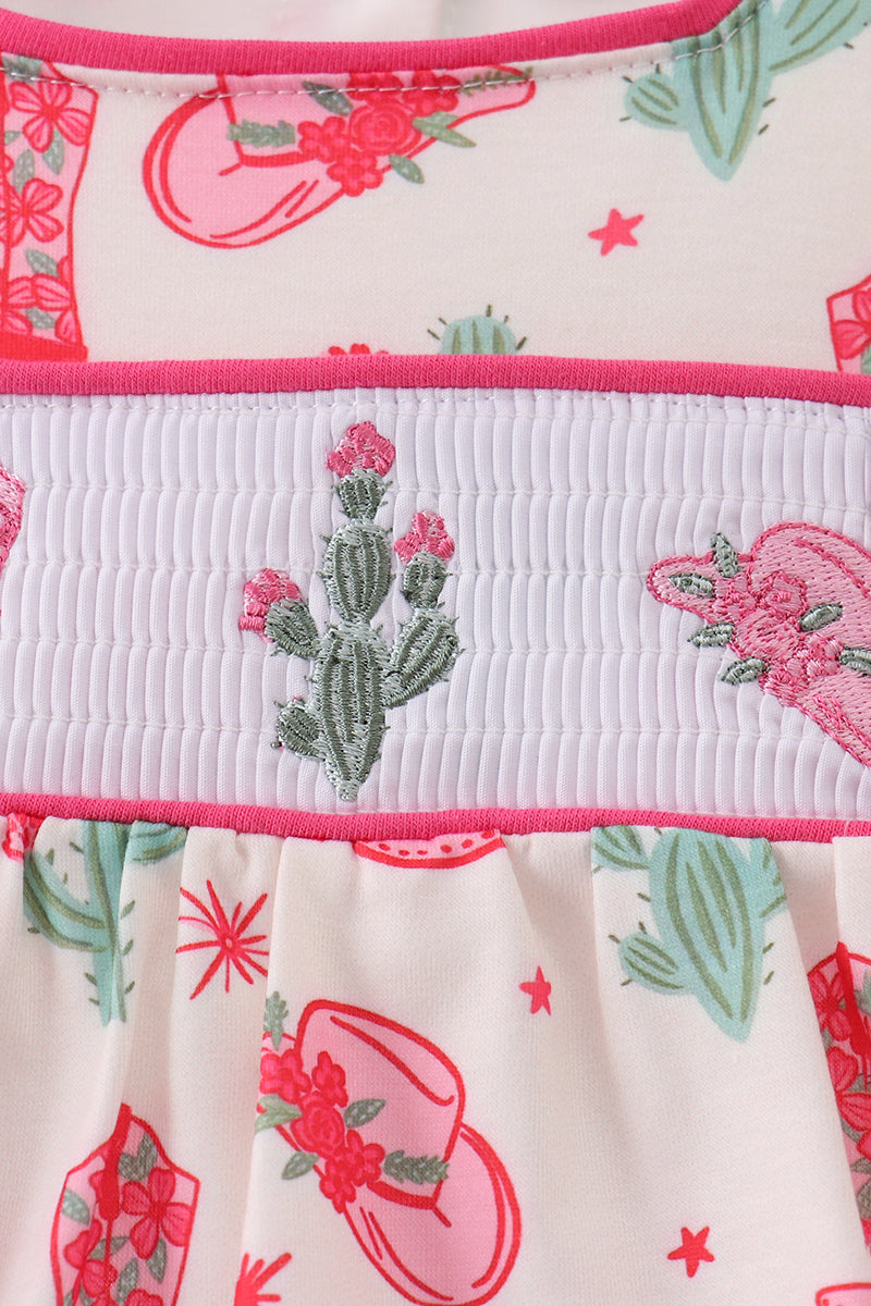 Pink Boots Smocked Bubble - 5