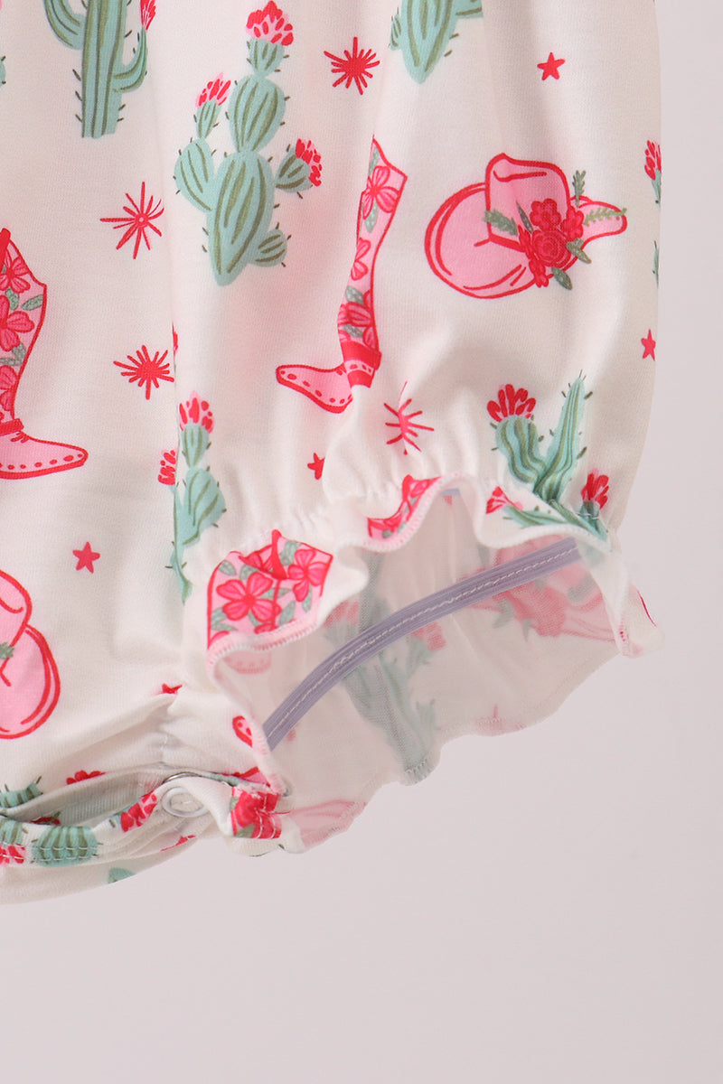 Pink Boots Smocked Bubble - 3