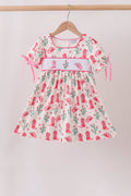 Pink Boots Smocked Dress - 1