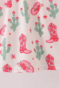 Pink Boots Smocked Dress - 5