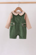 Green Corduroy Jon Jon Set - 1
