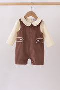 Brown Corduroy Jon Jon Set - 1