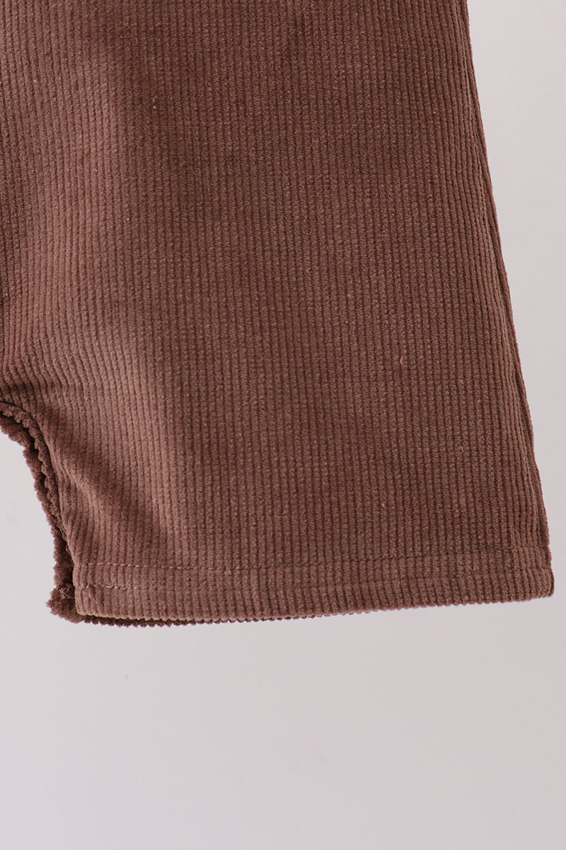 Brown Corduroy Jon Jon Set - 4