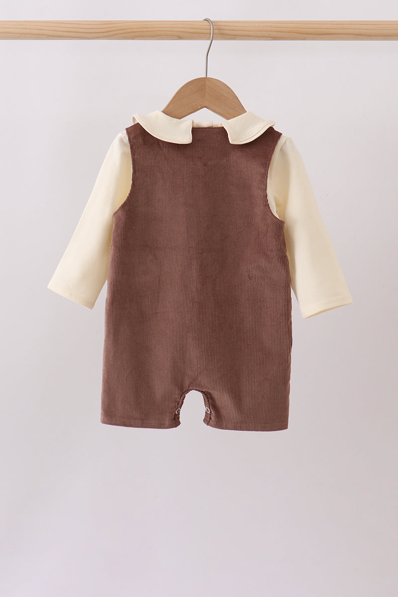 Brown Corduroy Jon Jon Set - 5