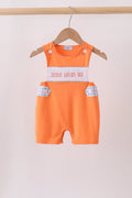Coral Jesus Loves me Smocked Jon Jon - 1