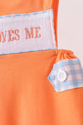 Coral Jesus Loves me Smocked Jon Jon - 3