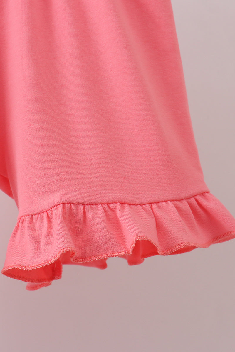 Pink Floral Ruffle Shorts Set - 3