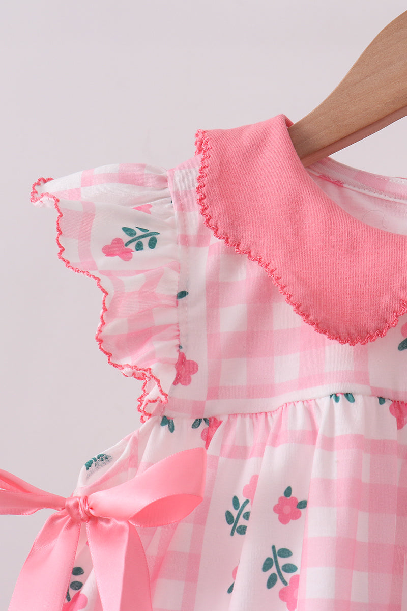 Pink Floral Ruffle Shorts Set - 4