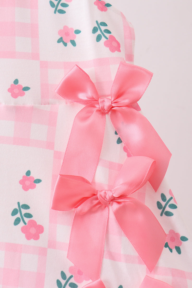 Pink Floral Ruffle Dress - 3