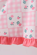 Pink Floral Ruffle Dress - 4