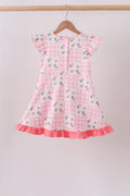 Pink Floral Ruffle Dress - 5