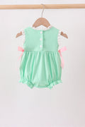 Green Butterfly Smocked Lace Bubble - 5