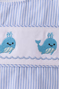 Blue Whale Embroidered Seersucker Jon Jon - 2