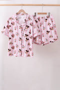 Pink character bamboo pocket mom pajama set - 1