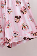 Pink character bamboo pocket mom pajama set - 4
