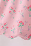 Pink Floral Ruffle Shorts Set - 4