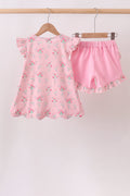 Pink Floral Ruffle Shorts Set - 5