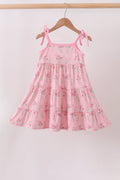 Pink Floral Tiered Dress - 5