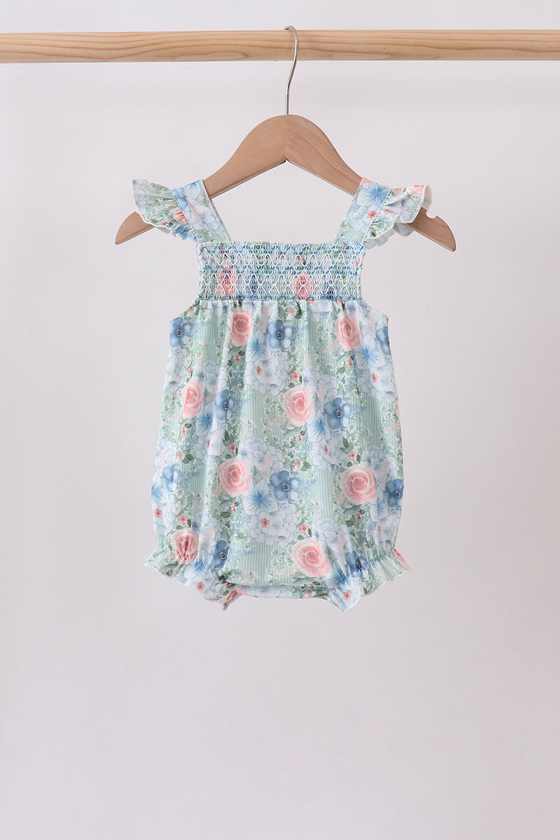 Floral Smocked Bubble - 1