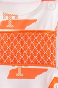 Orange Tennessee Smocked Jon Jon - 2