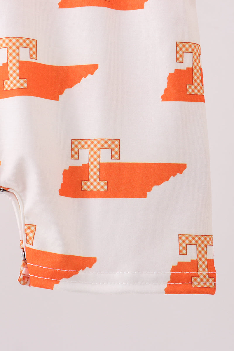 Orange Tennessee Smocked Jon Jon - 3