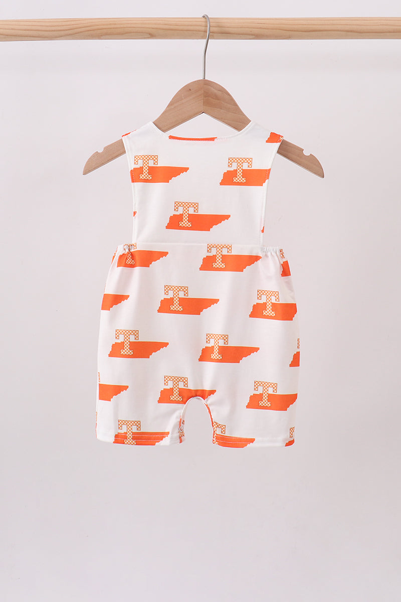 Orange Tennessee Smocked Jon Jon - 4