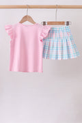 Pink Crocodile Smocked Skorts Set - 2