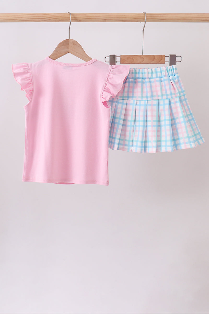 Pink Crocodile Smocked Skorts Set - 2
