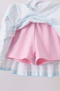 Pink Crocodile Smocked Skorts Set - 3