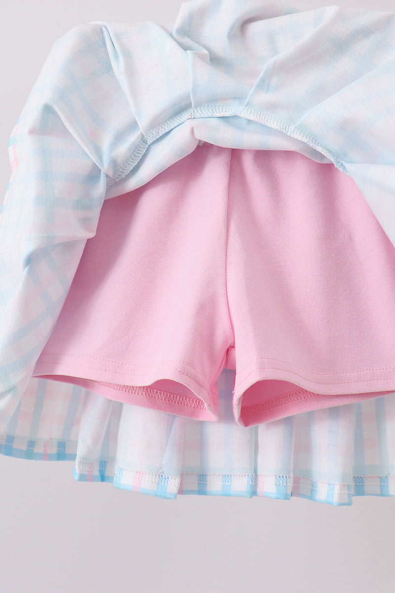 Pink Crocodile Smocked Skorts Set - 3