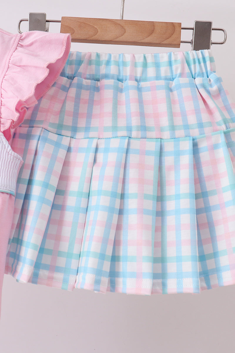 Pink Crocodile Smocked Skorts Set - 5