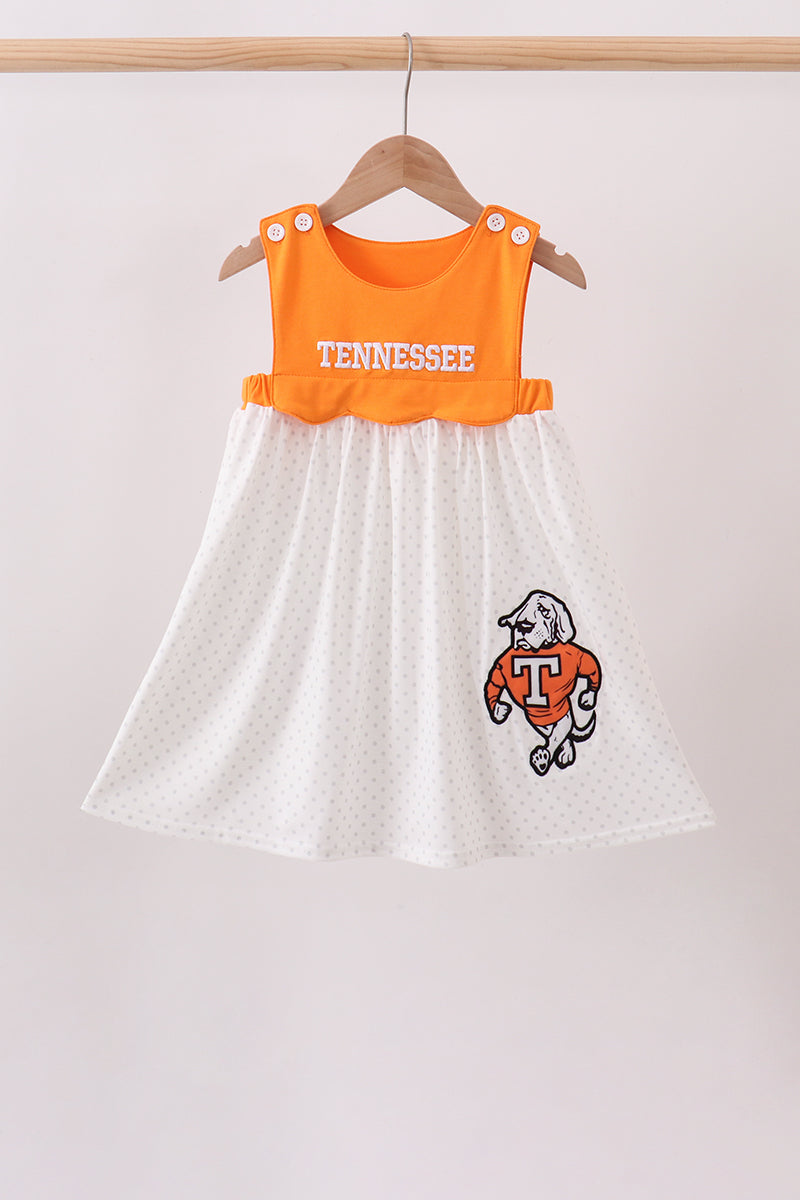 Orange Tennessee Applique Dress - 1