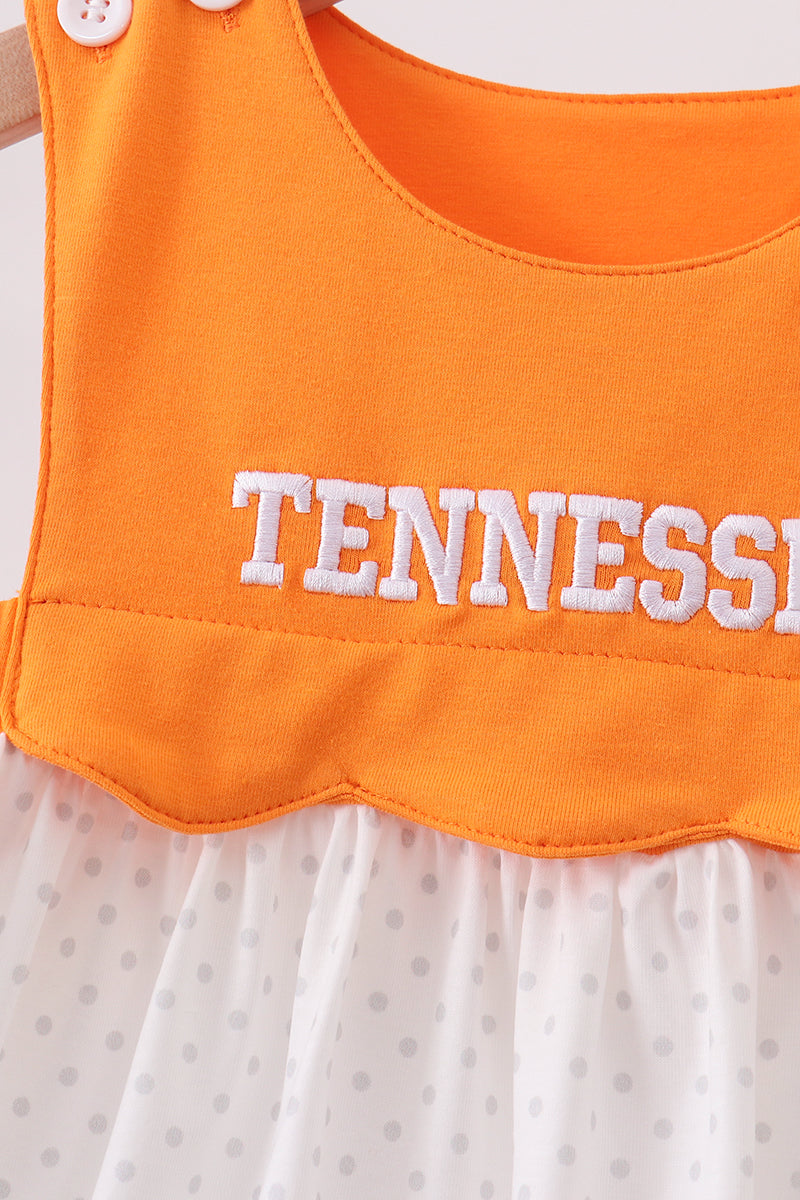 Orange Tennessee Applique Dress - 4