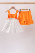 Orange Tennessee Applique Ruffle Shorts Set - 2