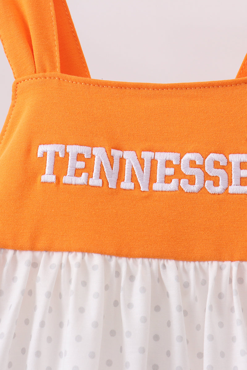 Orange Tennessee Applique Ruffle Shorts Set - 3