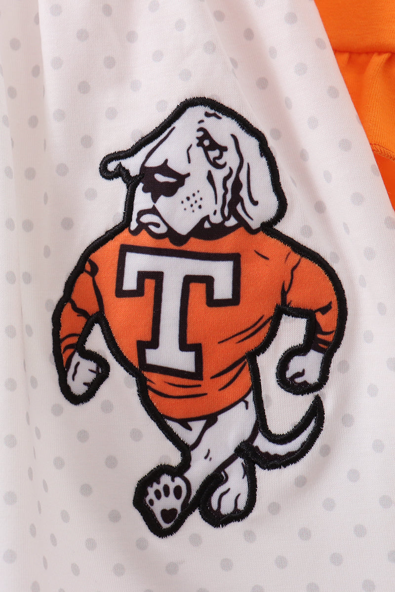 Orange Tennessee Applique Ruffle Shorts Set - 4