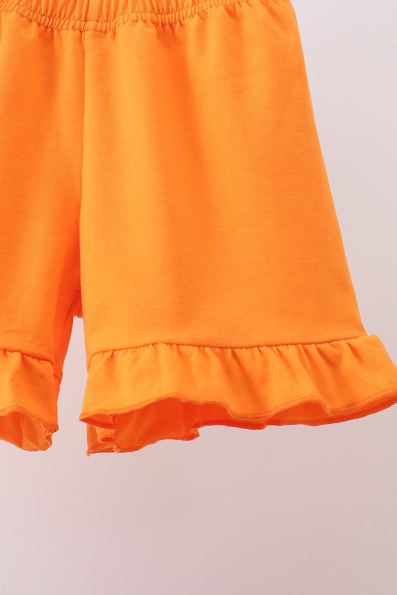 Orange Tennessee Applique Ruffle Shorts Set - 5