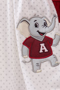 Maroon Alabama Applique Ruffle Shorts Set - 3
