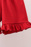 Maroon Alabama Applique Ruffle Shorts Set - 4
