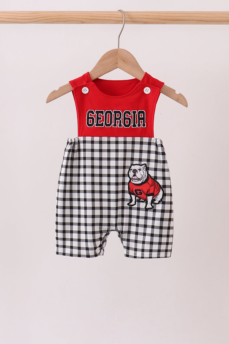 Red Georgia Applique Gingham Jon Jon - 1