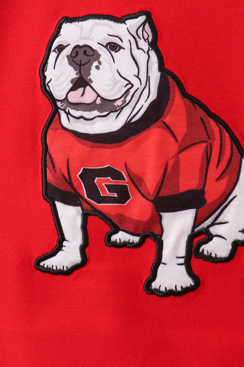 Red Georgia Applique Gingham Shorts Set - 2