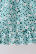 Green Floral Smocked Ruffle Shorts Set - 6