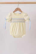 Cream smocked bubble - 1