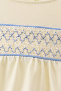 Cream smocked bubble - 3