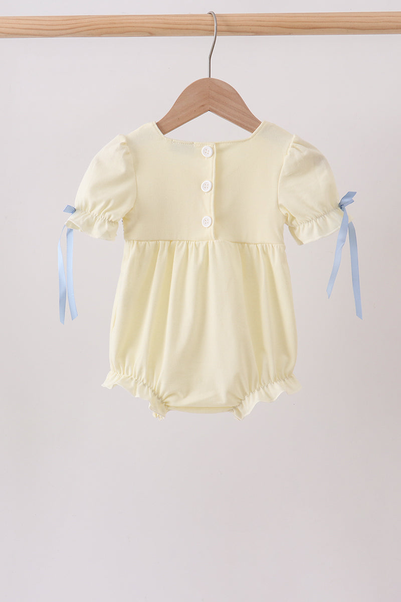 Cream smocked bubble - 5