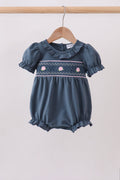 Garden Rose Smocked Ruffle Bubble - 1