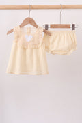 Oatmeal character french knot bloomer set - 1
