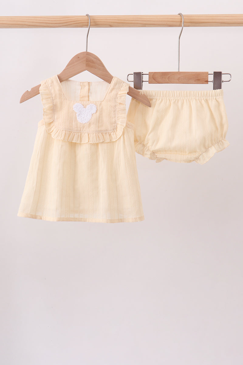 Oatmeal character french knot bloomer set - 1